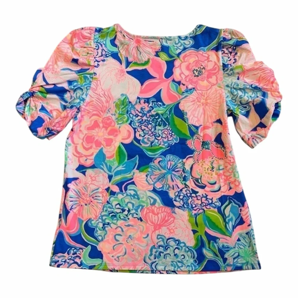 Lilly Pulitzer Elisabette Top Puff Sleev